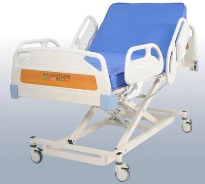 Pat de spital cu triplu motor, complet ABS + saltea protectoră+ saltea gonflabilă tip diamant cadou Medkimsan фото