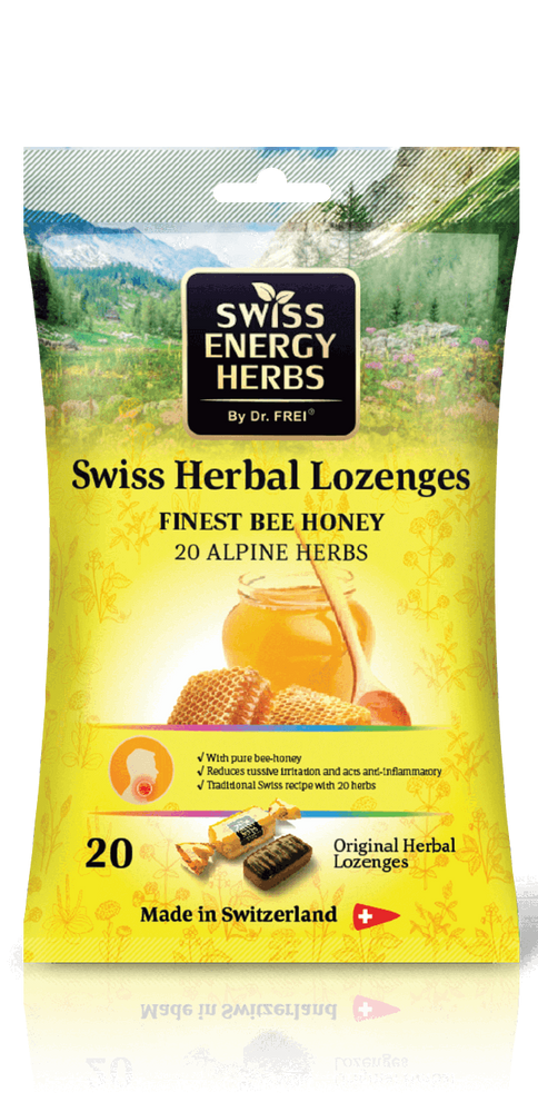 Swiss Energy, Honey Throat Drops + 20 Alpine Herbs