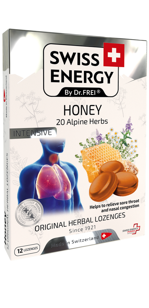 Swiss Energy, Honey Throat Lozenges + 20 Alpine Herbs